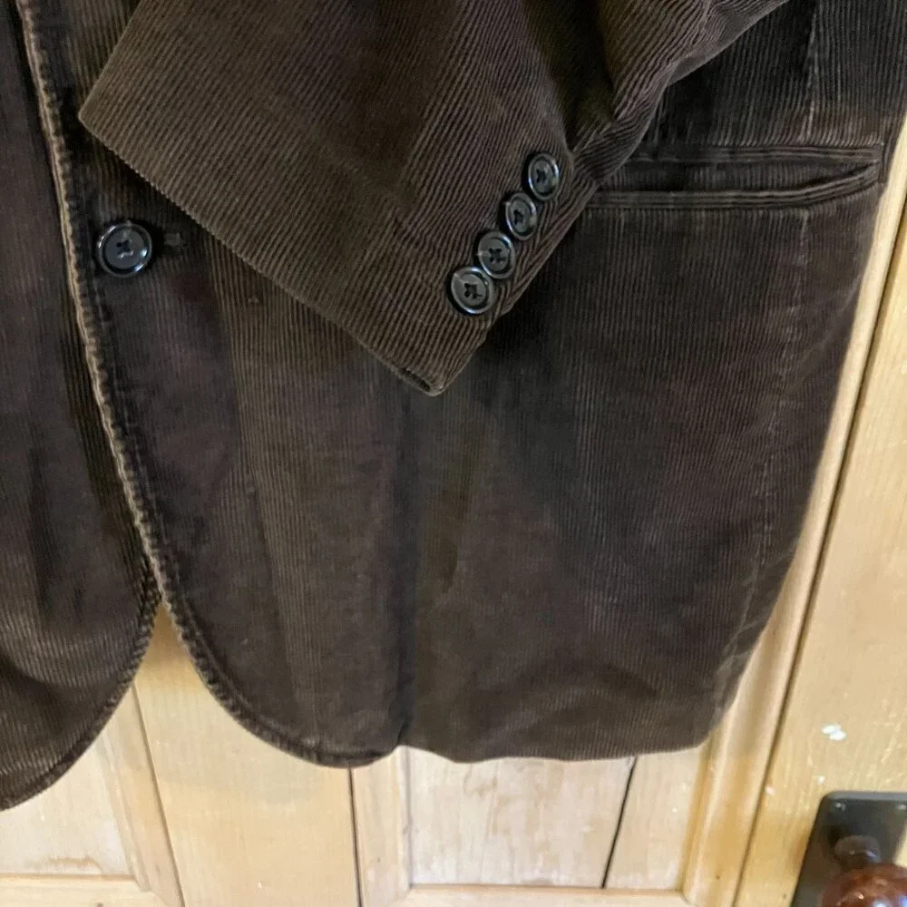 J.Crew Mens Vintage Y2K Corduroy Academia Blazer Jacket Size XL Brown FA EXC